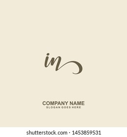 IN Initial handwriting logo vector