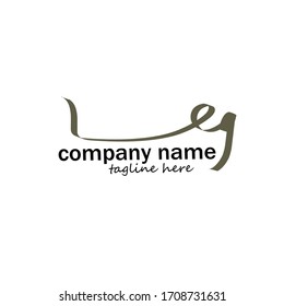 Initial eg handwriting logo vector