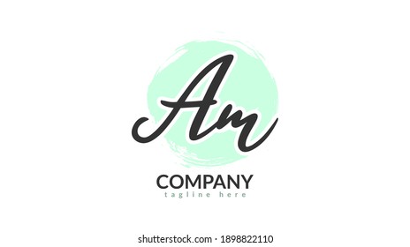 Am Initial handwriting logo vector