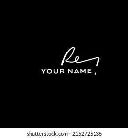 Re initial handwriting logo vector