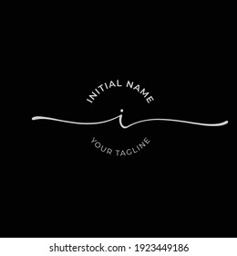 i Initial handwriting signature logo vector. Hand lettering for designs