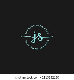 Initial handwriting style logo with circle template vector eps design logo