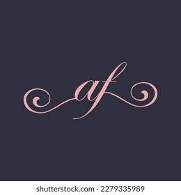  Erstmaliges handgeschriebenes AF A F Buchstaben Logo mit minimalistischem Design.