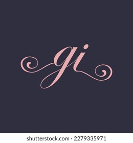  Initial Handwritten GI G I Letters Logo with a minimalist design.