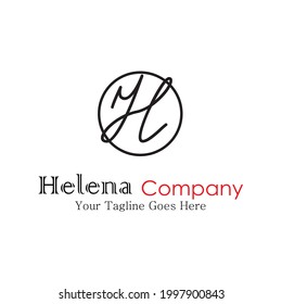 Initial handwritten letter H logo with elegant circular line design. Creative vector illustration of circular line with letter H.