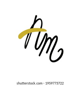 Am initial handwritten logo for identity