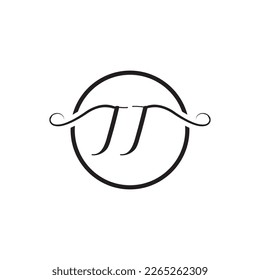   Initial Handwritten TT T T Letters Logo with a minimalist design.