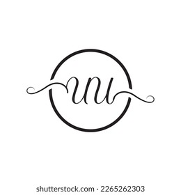   Initial Handwritten UU U U Letters Logo with a minimalist design.