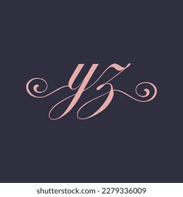  Initial Handwritten YZ Y Z Letters Logo with a minimalist design.