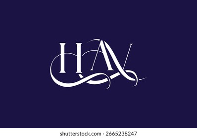 Design inicial do logotipo da letra HAV. Elegante Monograma Logo Design com elementos decorativos e tipografia
