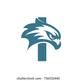 Initial I Hawk Face Aqua Color  