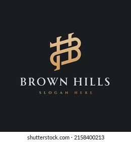initial hb bh h b monogram logo template initial based letter icon logo