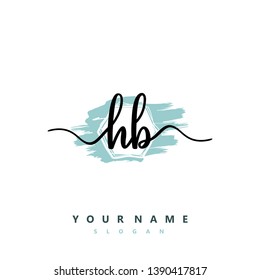Initial HB handwriting logo template vector