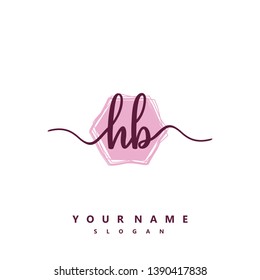 Initial HB handwriting logo template vector