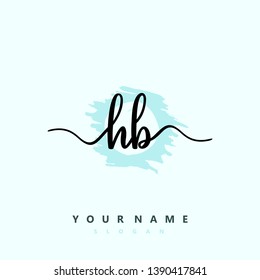 Initial HB handwriting logo template vector