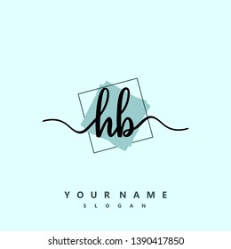 Initial HB handwriting logo template vector