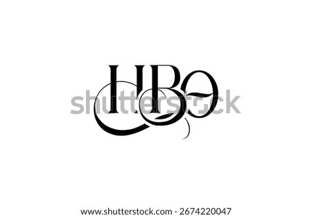 Initial HBO letter logo design. Elegant Monogram Logo Design with Decorative Elements and Typography