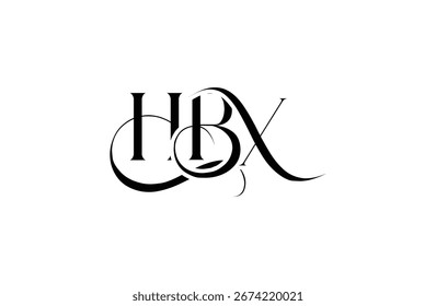 Initial HBX letter logo design. Elegant Monogram Logo Design with Decorative Elements and Typography