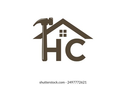 HC inicial con diseños de logotipos de construcciones de martillo