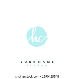 Initial HC handwriting logo template vector