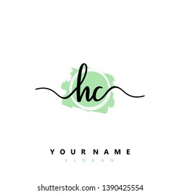 Initial HC handwriting logo template vector