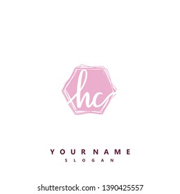 Initial HC handwriting logo template vector