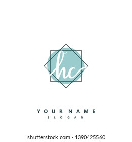 Initial HC handwriting logo template vector