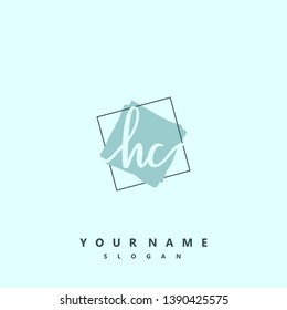 Initial HC handwriting logo template vector