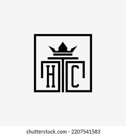 Initial HC Law Firm logo and icon design template stock vector