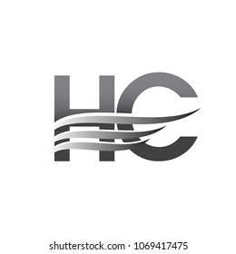 Initial HC wing logo, grey color vector logotype, logo for company name business and company identity.
