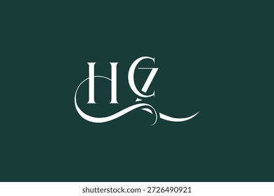 Diseño inicial del logotipo de la carta creativa de HCZ. Diseño elegante del logotipo del monograma con los Elementos decorativos y la tipografía