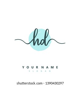 Initial HD handwriting logo template vector