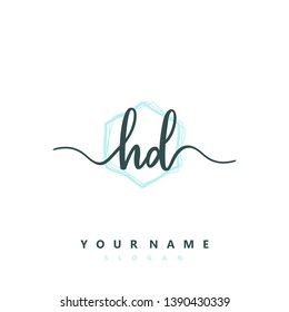 Initial HD handwriting logo template vector