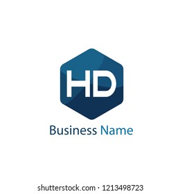 Initial HD Letter Logo Design