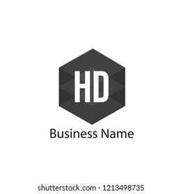 Initial HD Letter Logo Design
