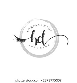 Initial HD monogram eye and eyelash handwriting