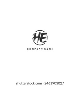 Initial HE brush logo company trend identity