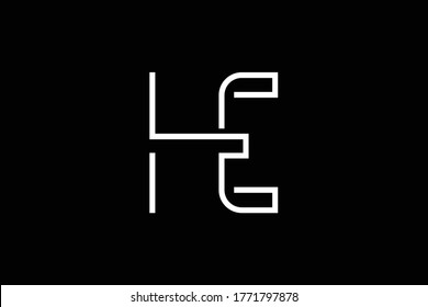 Inicial HE EH moderno monograma y elegante diseño de logotipo, logotipo profesional Letras vectorial Icono sobre fondo negro.