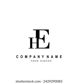 Initial HE letter brand invitation title logotype trendy