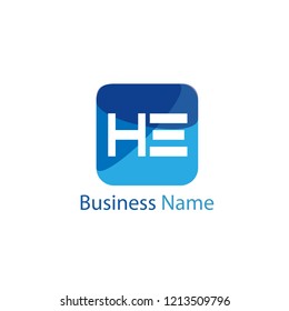 Initial HE Letter Logo Design