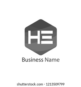 Initial HE Letter Logo Design