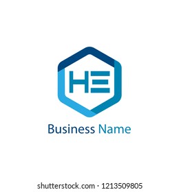 Initial HE Letter Logo Design