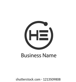 Initial HE Letter Logo Design