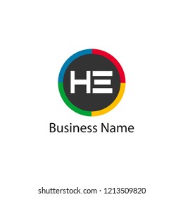 Initial HE Letter Logo Design