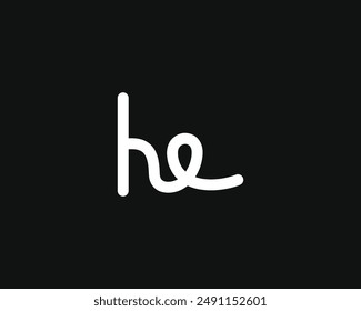 Initial HE logo design template vector design