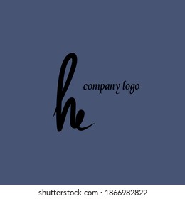 Initial he logo handwriting vector