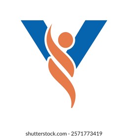 Initial Healthcare Logo Combine With Letter Y Vector Template