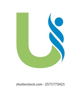 Initial Healthcare Logo Combine With Letter U Vector Template