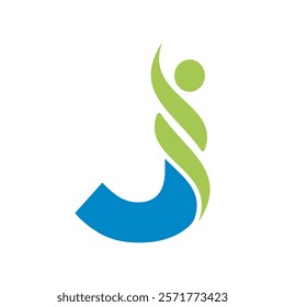 Initial Healthcare Logo Combine With Letter J Vector Template