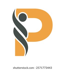 Initial Healthcare Logo Combine With Letter P Vector Template